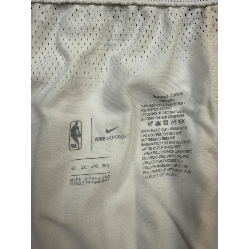 Los Angeles Lakers Shorts Men 48R 3XL White Purple NBA Basketball Nike VaporKnit